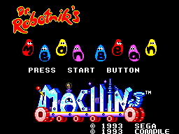 Dr Robotnik's Mean Bean Machine title screen for Sega Master System